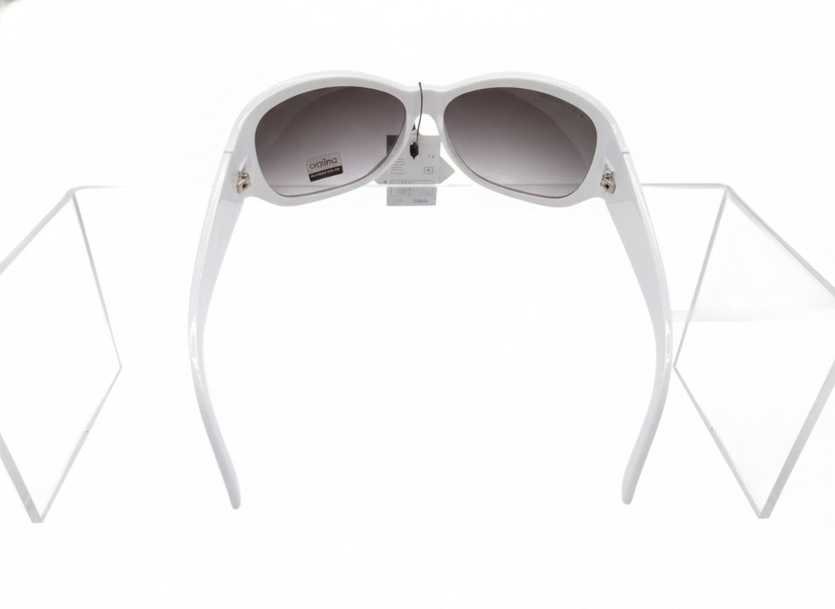 705 Diamond Eyewear Women's White Sunglasses with Pink Floral Accent - Danisak