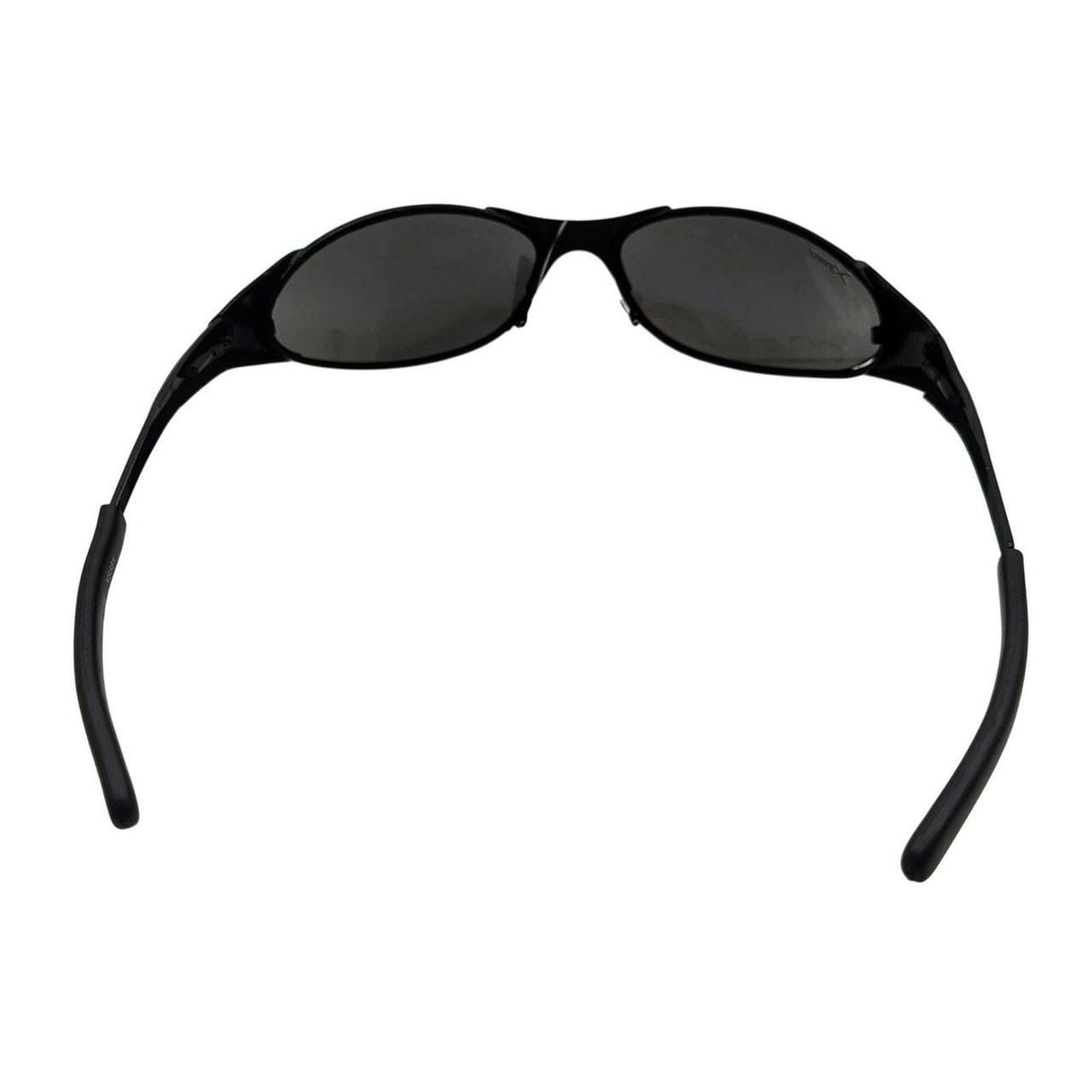 433 black sunglasses with mirrored lenses, silver flame design - Danisak