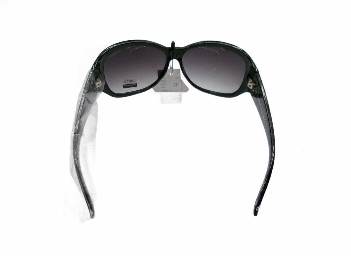 702 Diamond Eyewear Women's Black Sunglasses with Pink Floral Embellishments - Danisak