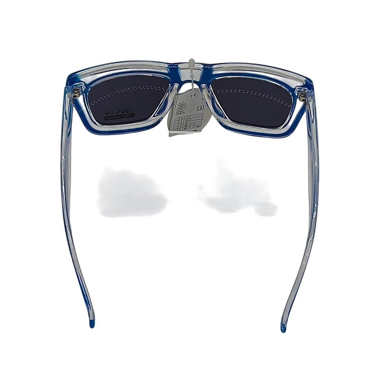 Blue and clear plastic sunglasses with blue accents - Danisak