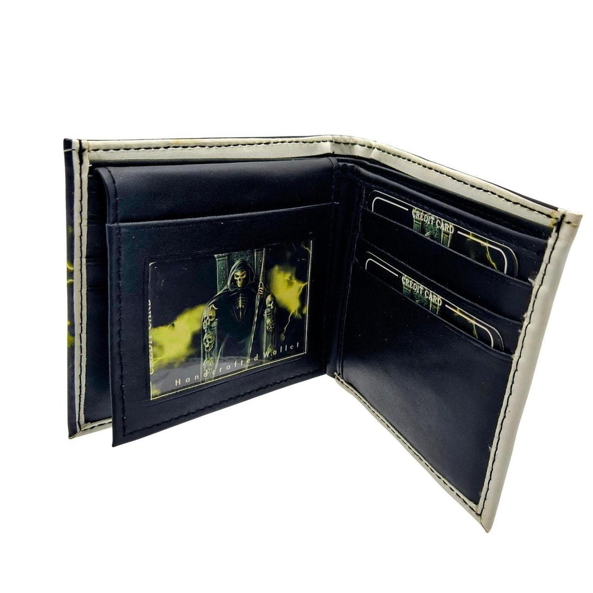 Unbranded Men's Vegan Leather Wallet with Grim Reaper Design, Gift Boxed - Danisak