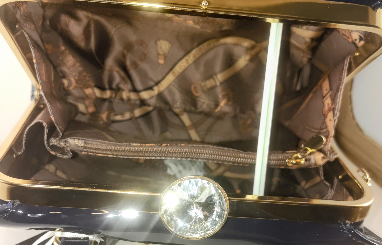 Midnight Luxe Satchel: Timeless Elegance in Navy Patent Leather P105