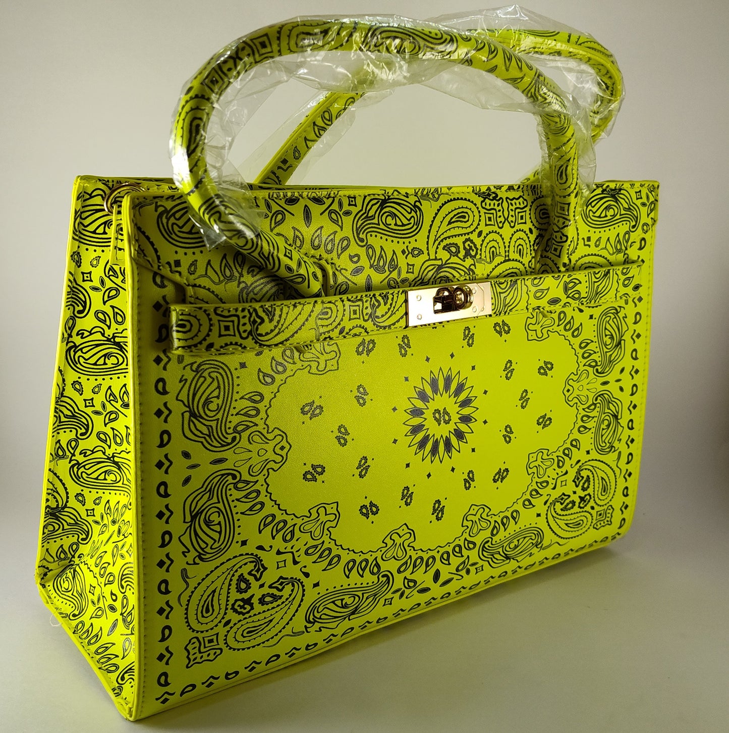 Neon Yellow "Sunshine Groove" Bandana Tote – Radiant & Free-Spirited P 118 - Danisak