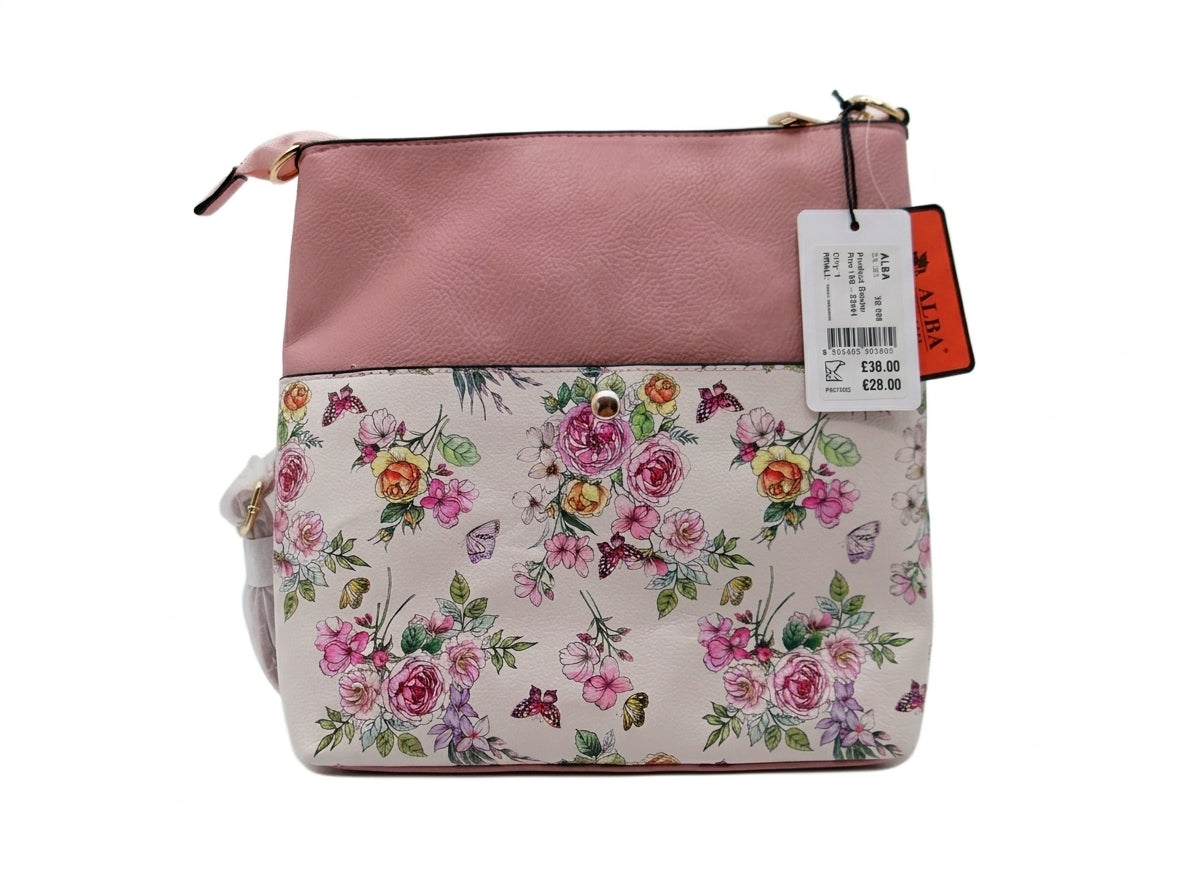 ALBA Floral Print Crossbody Bag with Matching Pouches
