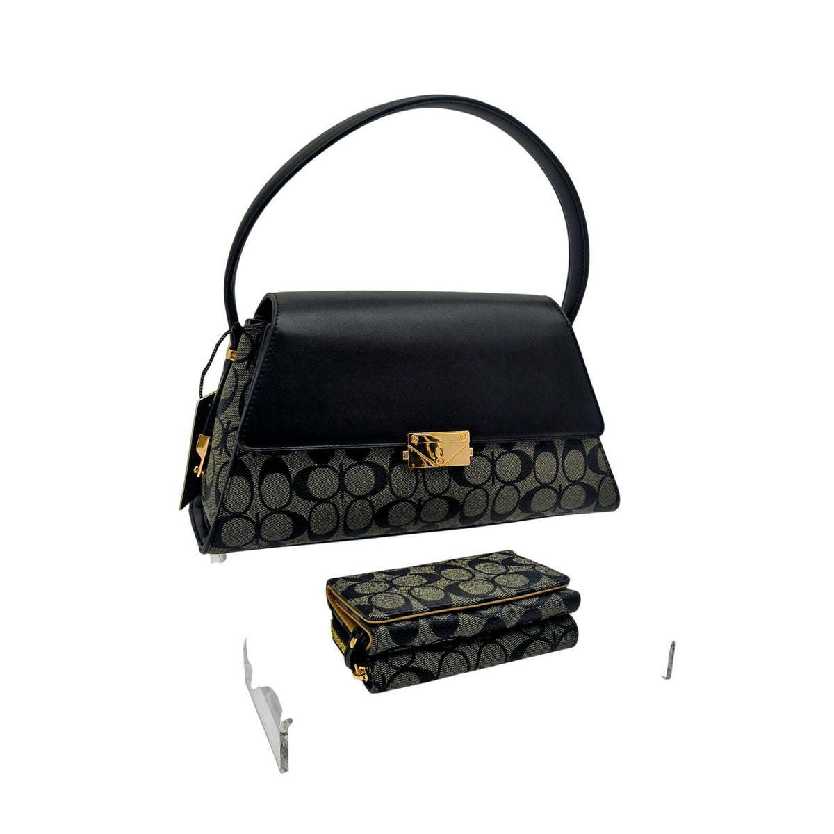 Signature Canvas Top Handle Bag with Matching Zip Wallet