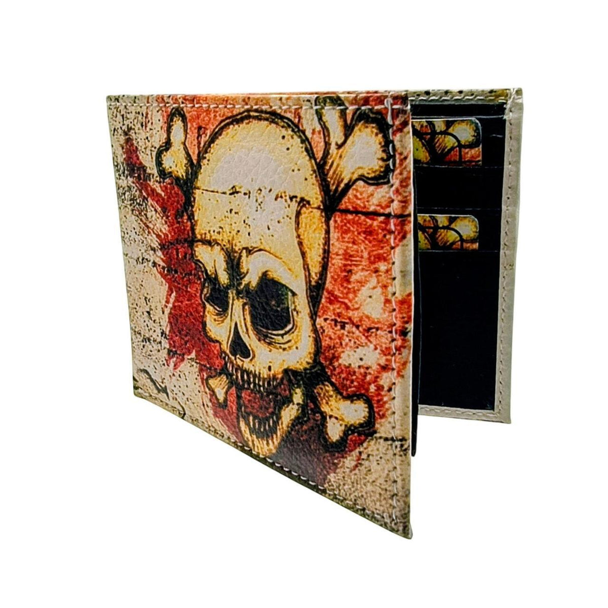 Unbranded Vegan Leather Skull Print Wallet in Gift Box - Danisak