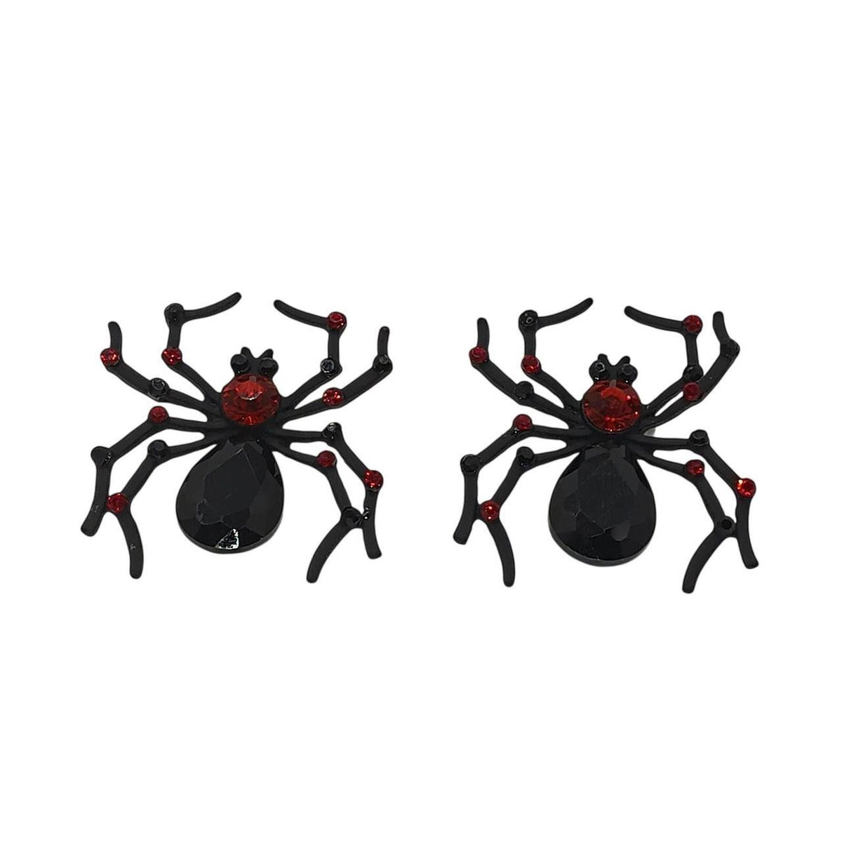 Unbranded Black and Red Spider Earrings Halloween Gothic Jewelry - Danisak