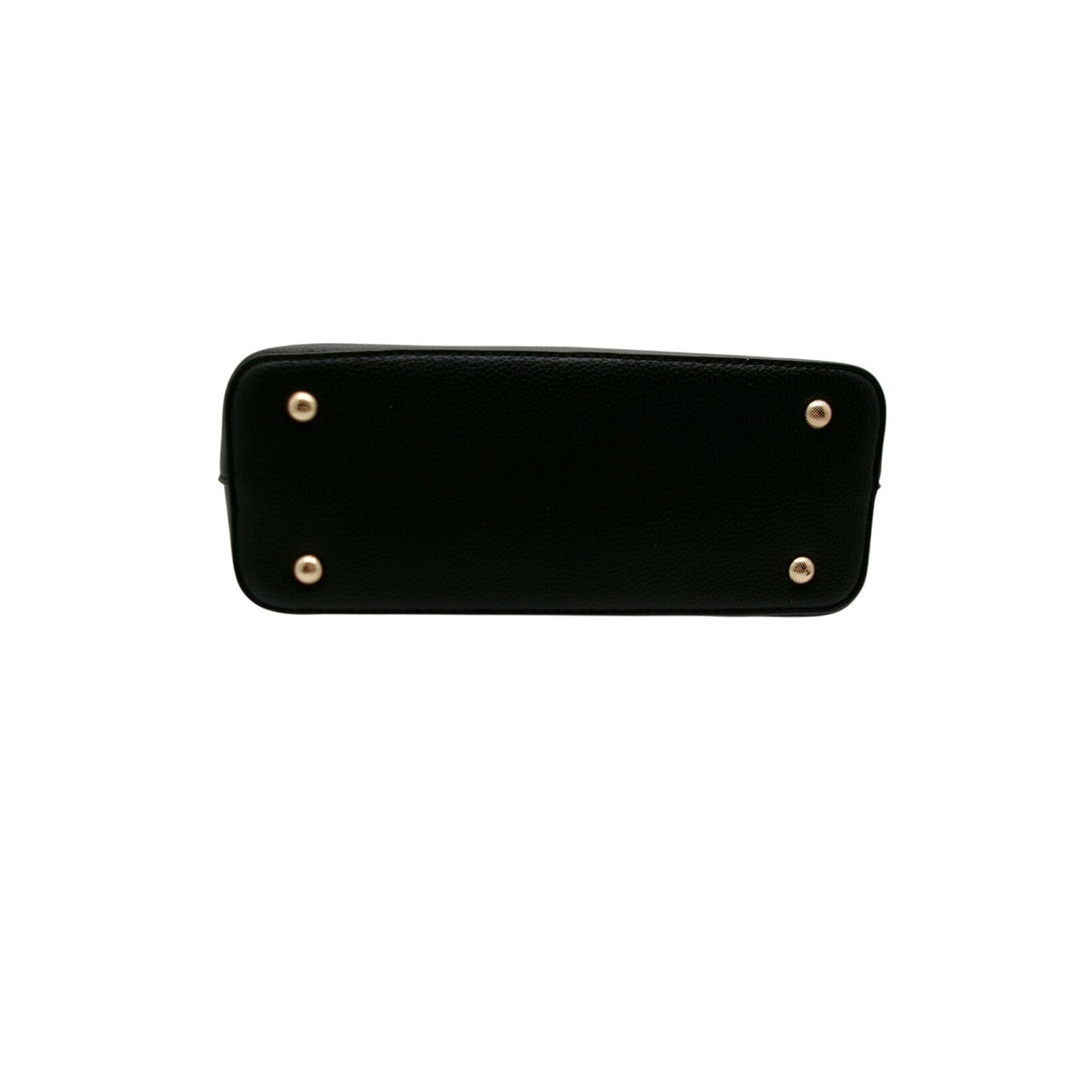 Rosani Accented Ayu Black Vegan Leather Satchel Bag with Adjustable Crossbody