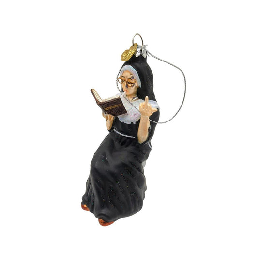 Bad Habit Nun Christmas Ornament - Black Multi Color, New With Tags, Fun Holiday - Danisak