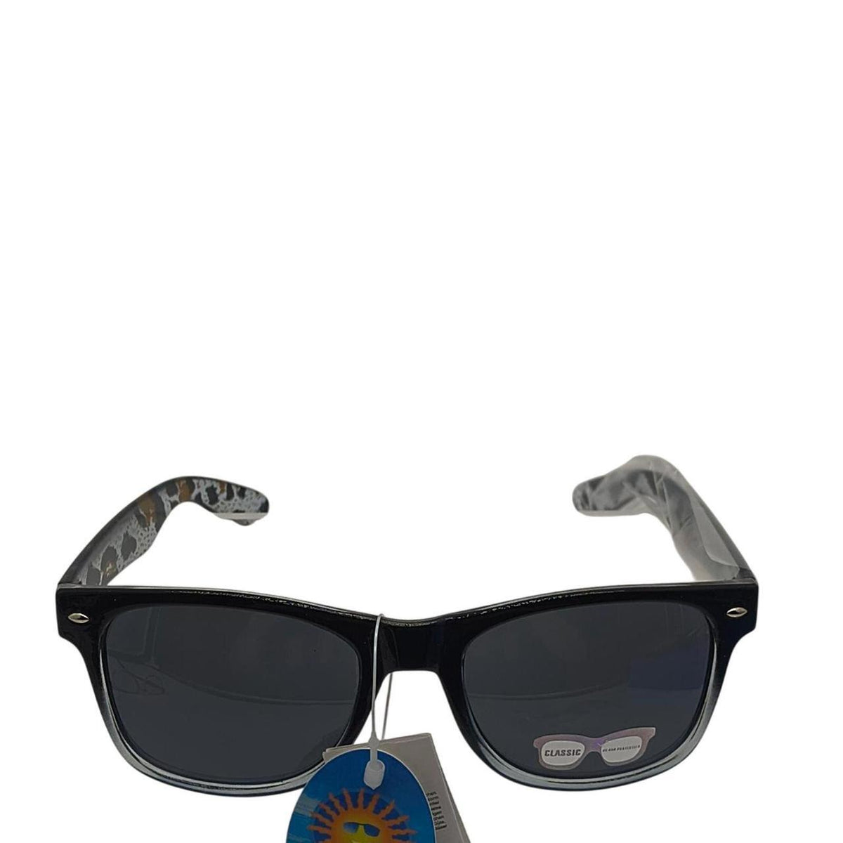 Black & white leopard print sunglasses with brown accents - Danisak