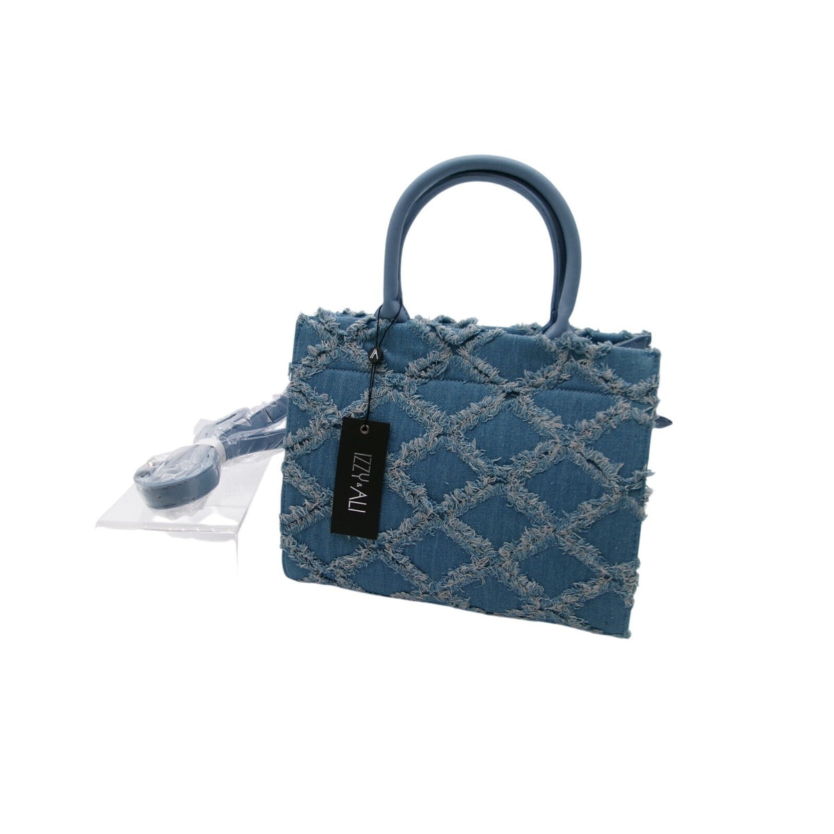 Izzy & Ali Blue Denim Quilted Top Handle Bag