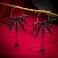 Free Shipping $7.99' Dangling Spider Exaggerated Web" Earrings Goth Punk