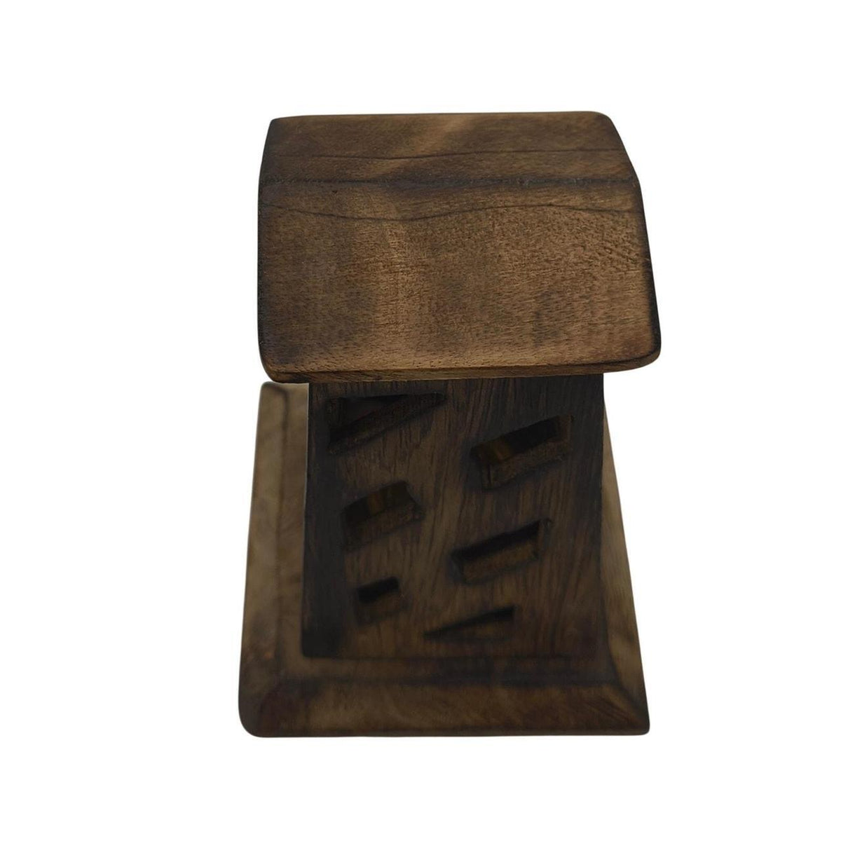 Hand-Carved Wooden Incense Cone Tower with Assorted Designs – 4 Inch, New with T - Danisak