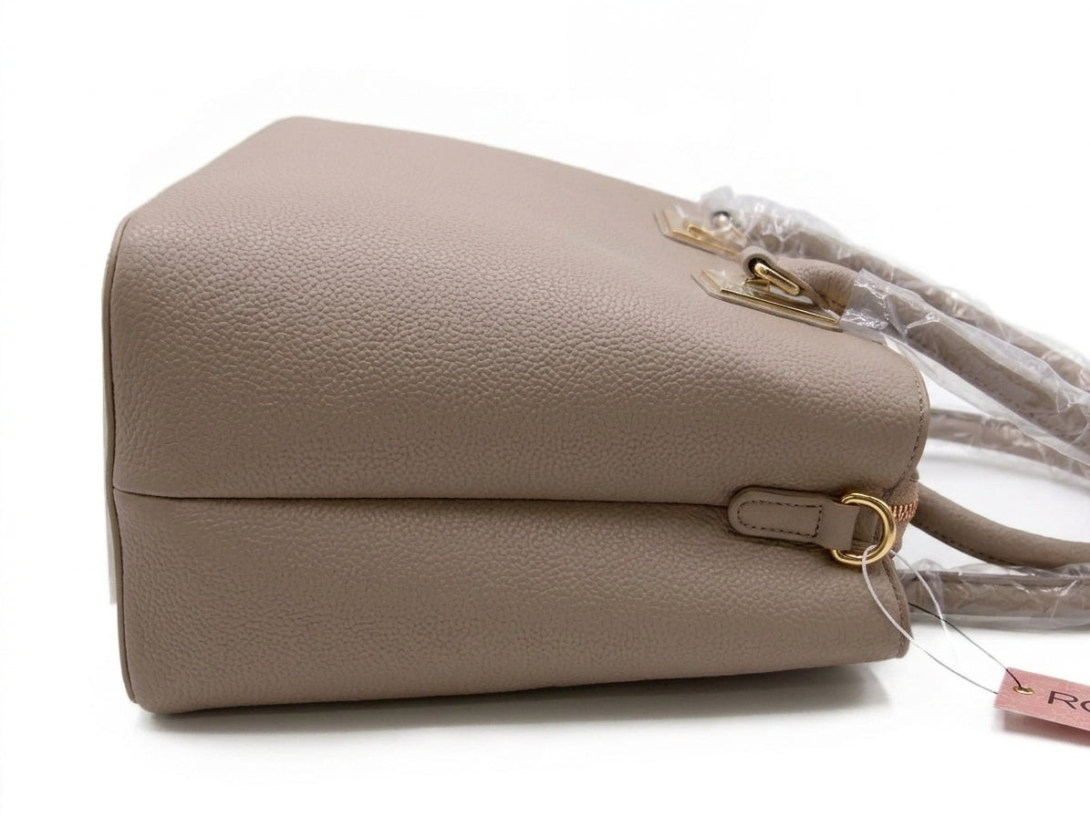 ROSANI Taupe Structured Top Handle Shoulder Bag