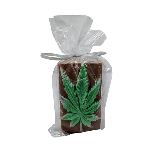 Handmade Lemon Verbena Glycerin Soap Bar with Green Leaf Design, 4oz - Danisak
