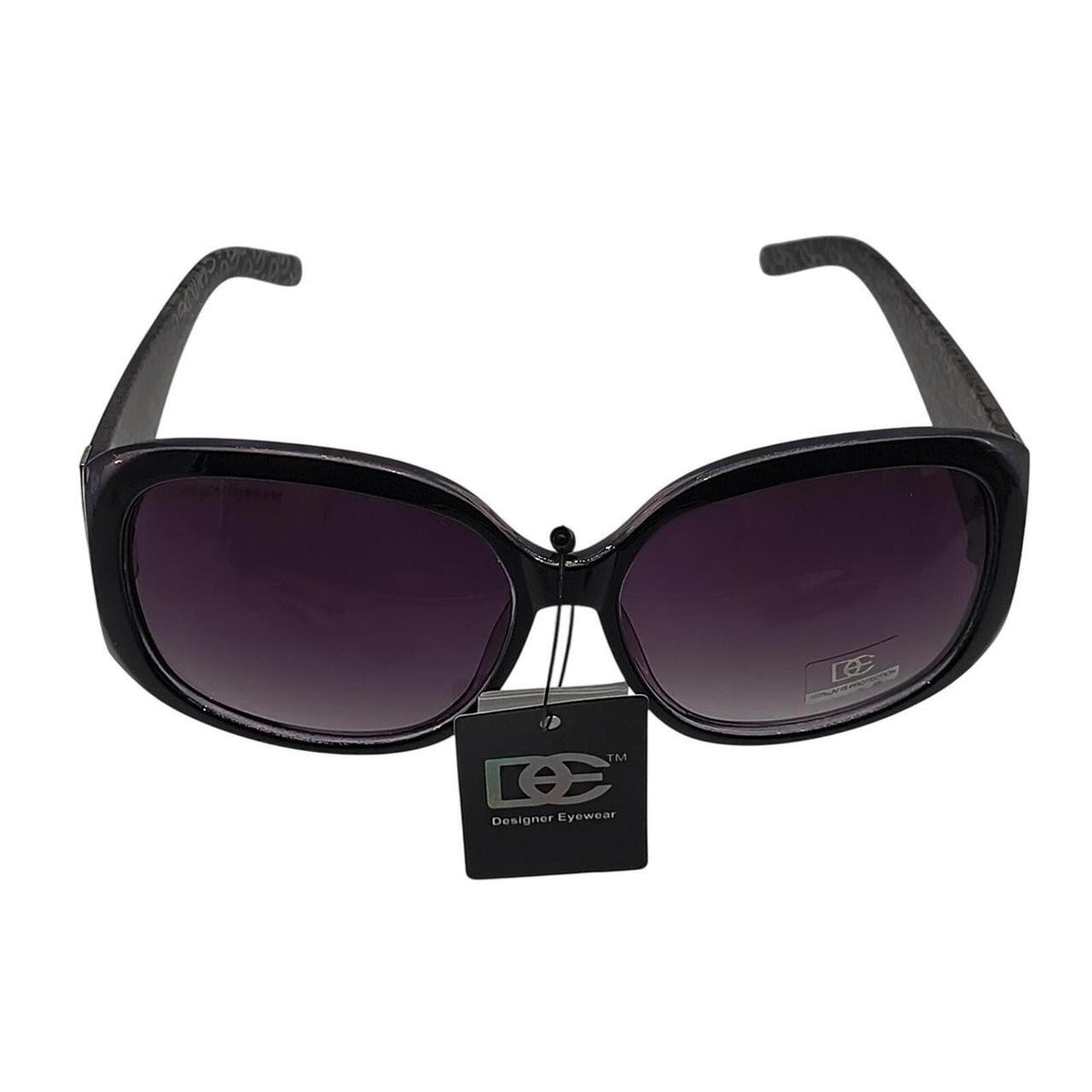 .  Black & gray sunglasses with repeating geometric pattern on the arms - Danisak