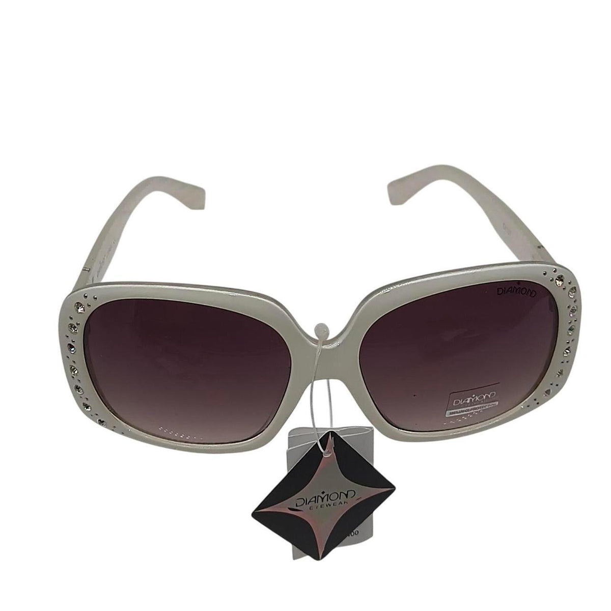 .  Diamond Eyewear white sunglasses with rhinestones - Danisak