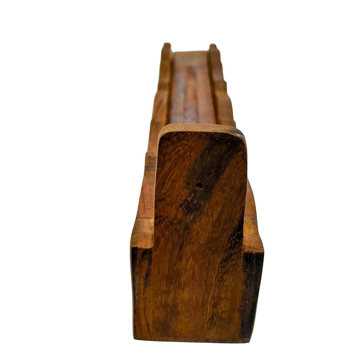 Hand-Carved Wooden Incense Box with Moon and Star Design - Flip-Top Holder for - Danisak