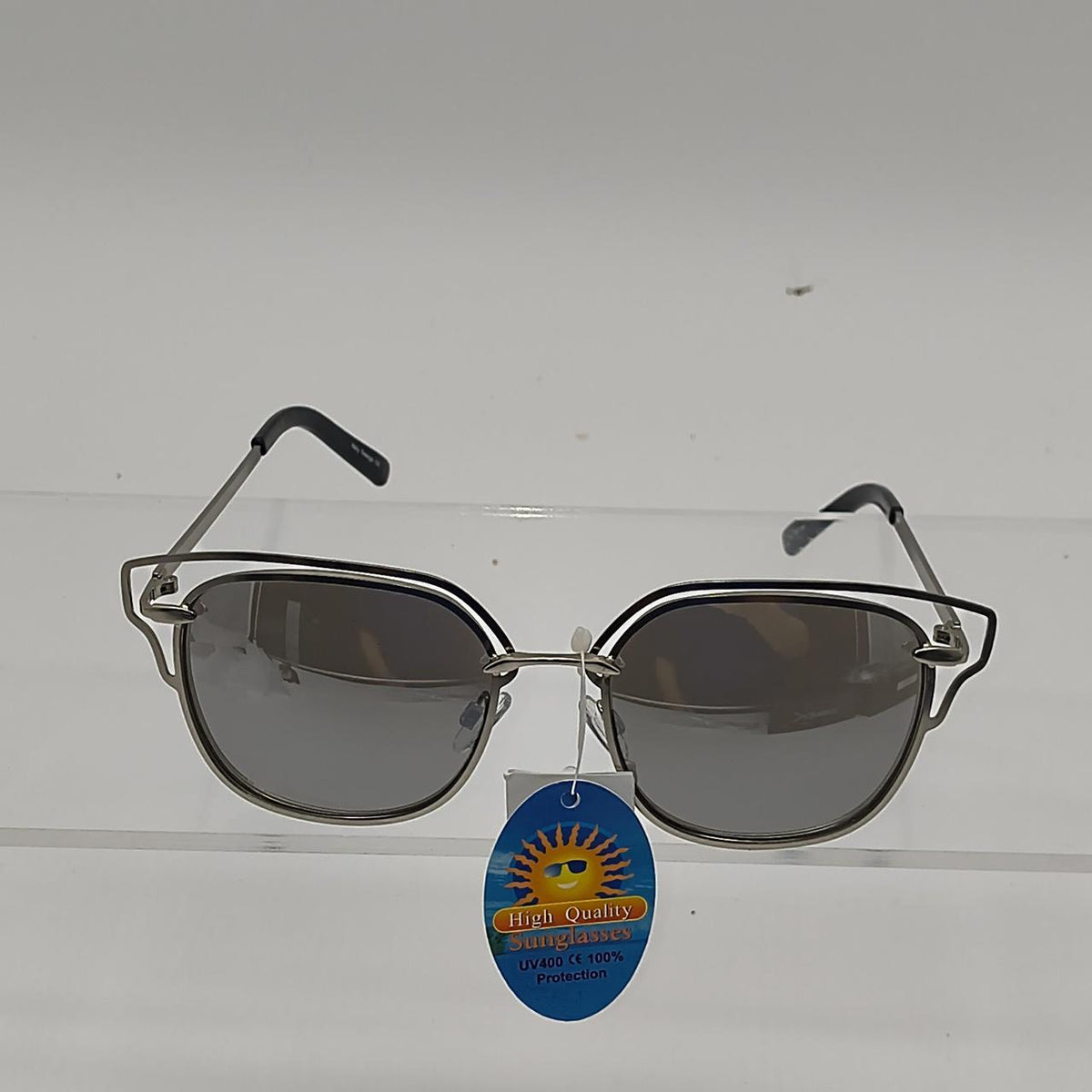 #132    Silver metal frame sunglasses with gray lenses #metal #retro - Danisak