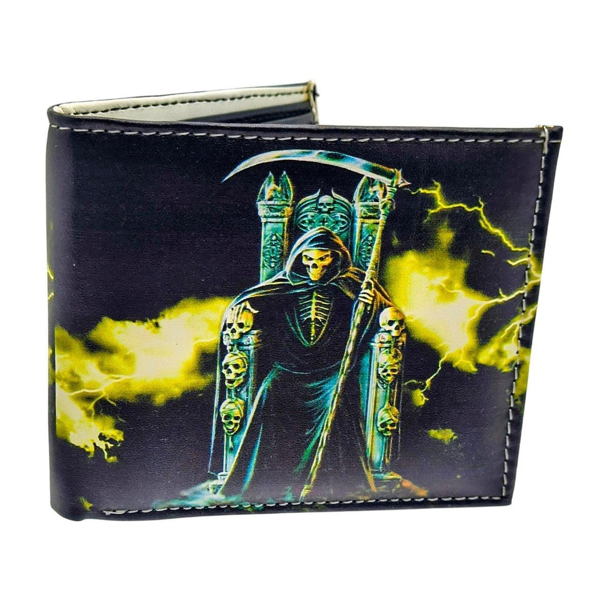 Unbranded Men's Vegan Leather Wallet with Grim Reaper Design, Gift Boxed - Danisak