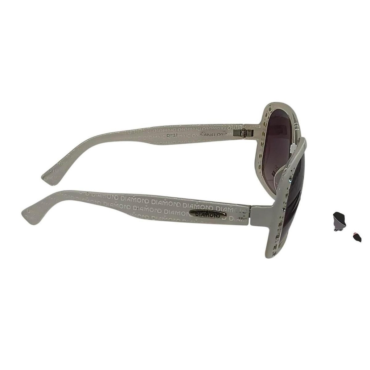 .  Diamond Eyewear white sunglasses with rhinestones - Danisak