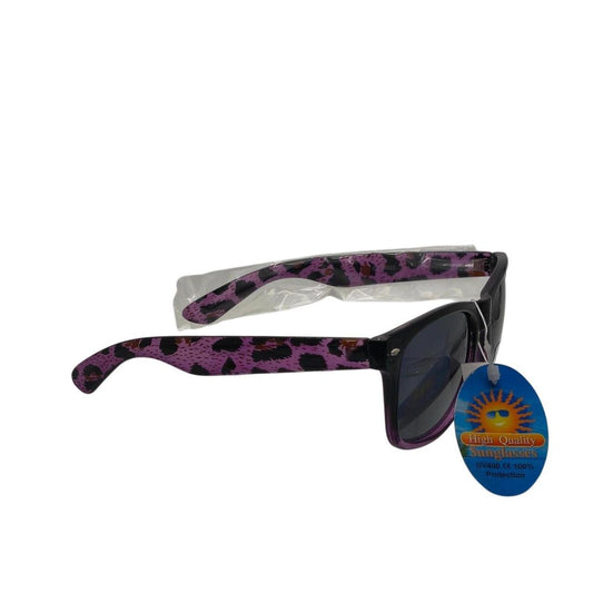 Purple leopard print sunglasses with black accents - Danisak