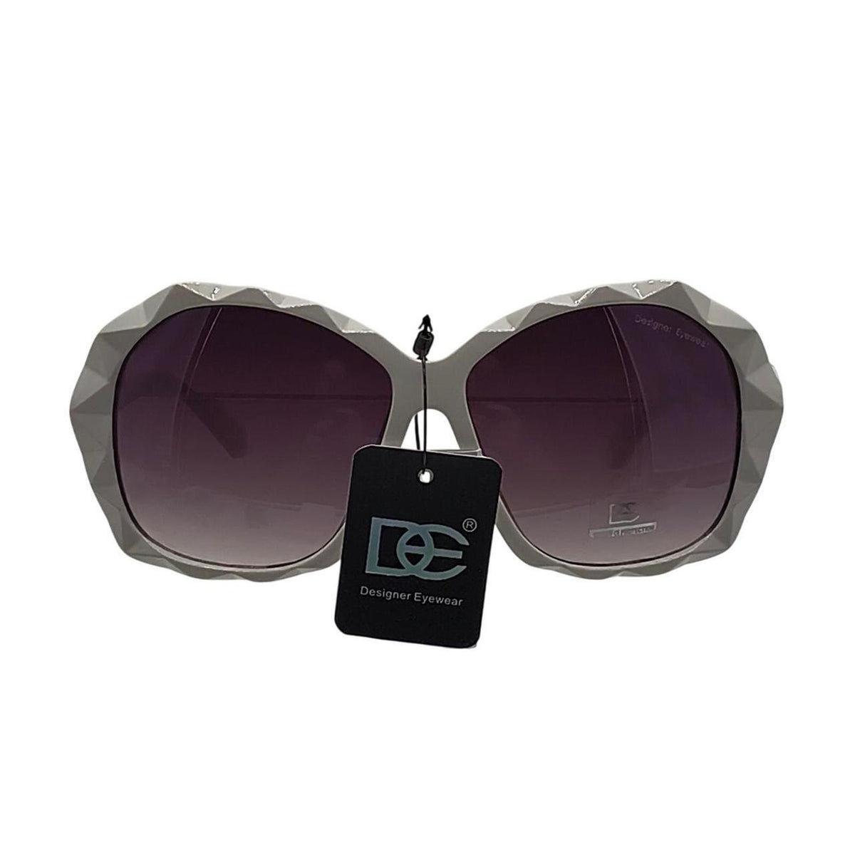 404 White geometric sunglasses with purple gradient lenses - Danisak
