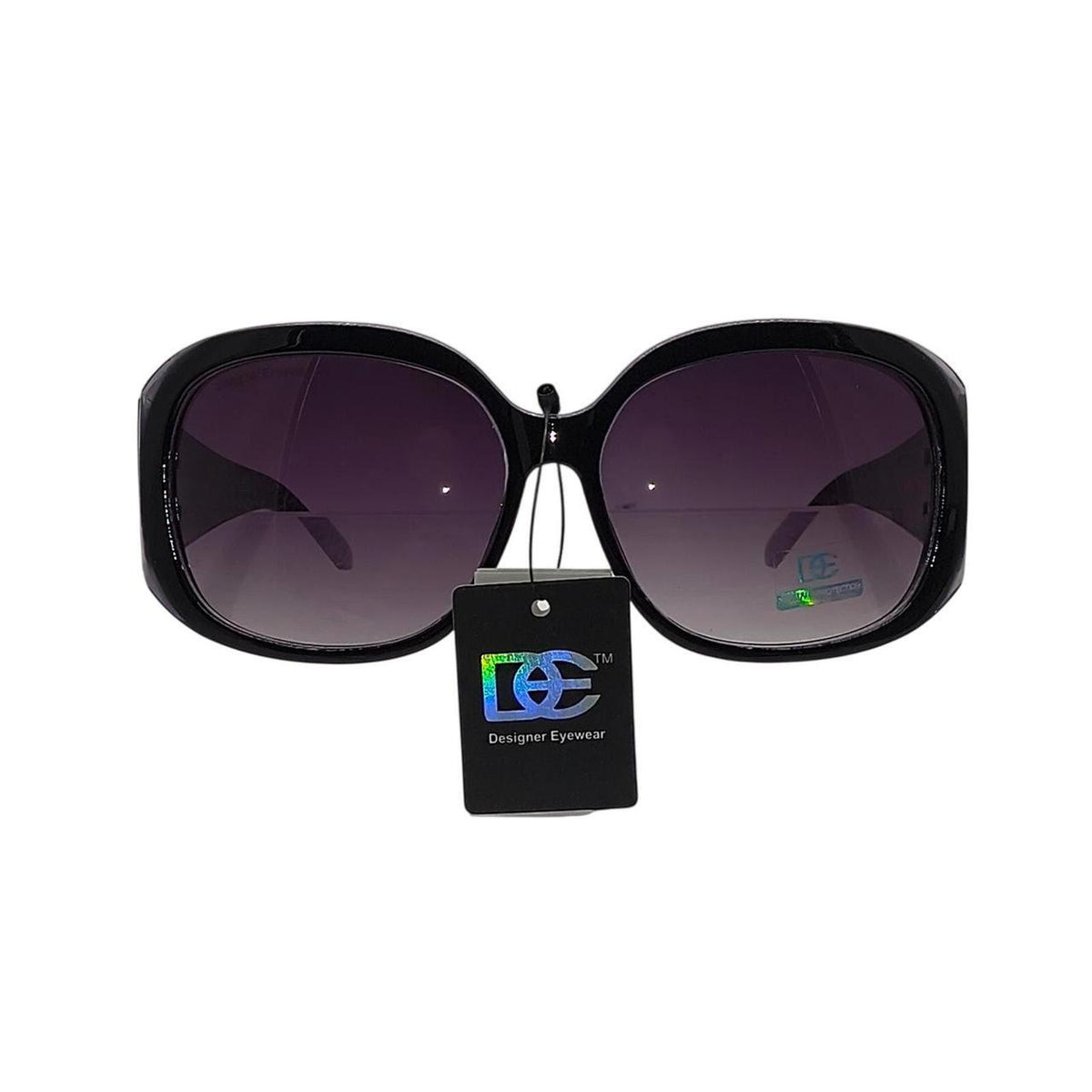 .  Black & gray sunglasses with repeating geometric pattern on the arms - Danisak