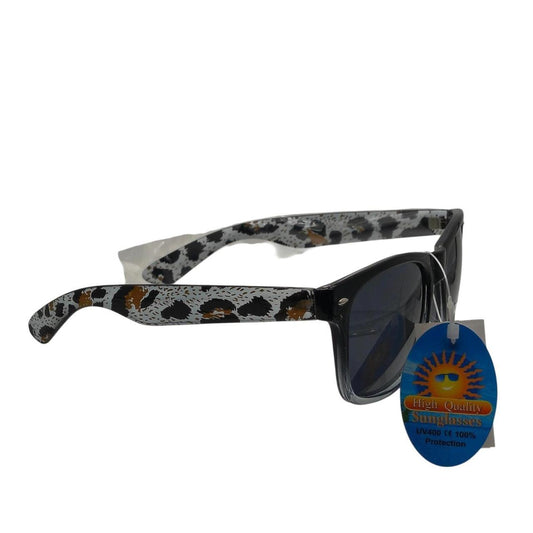 Black & white leopard print sunglasses with brown accents - Danisak