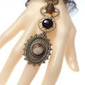 Free Shipping $8.99 "Gear Ring Stones Black Lace One Piece" Bracelet Goth Punk