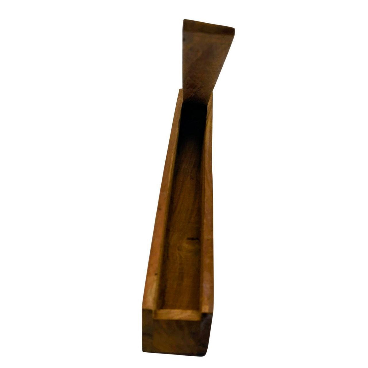 Hand-Carved Wooden Incense Box with Moon and Stars Design - Flip Top Holder for - Danisak