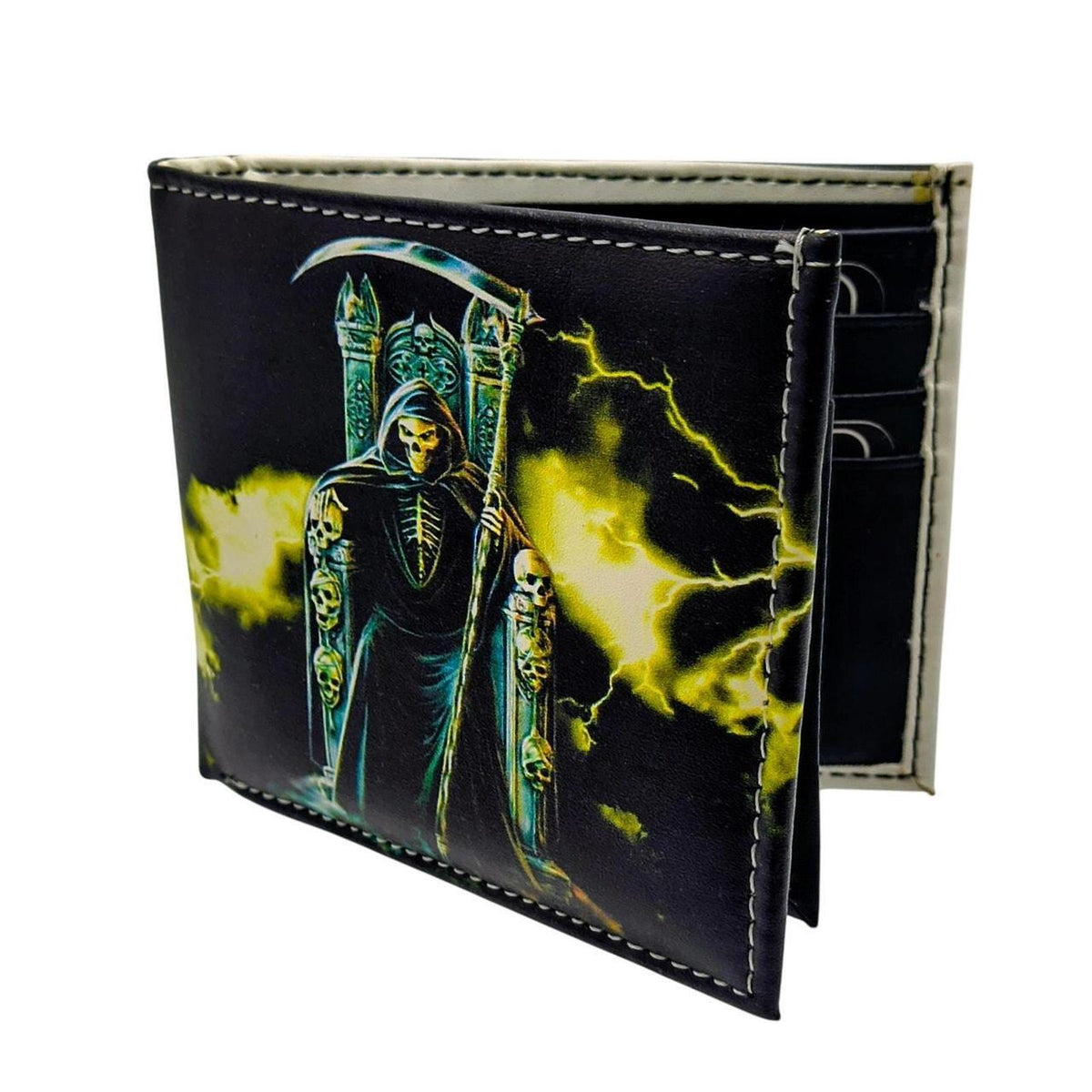 Unbranded Men's Vegan Leather Wallet with Grim Reaper Design, Gift Boxed - Danisak