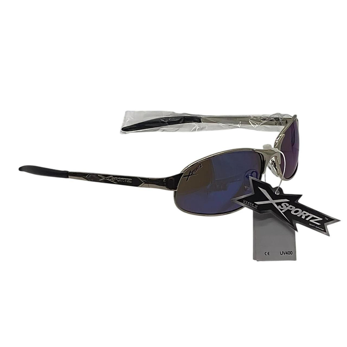 491 Sportz sunglasses with blue lenses and silver frames - Danisak