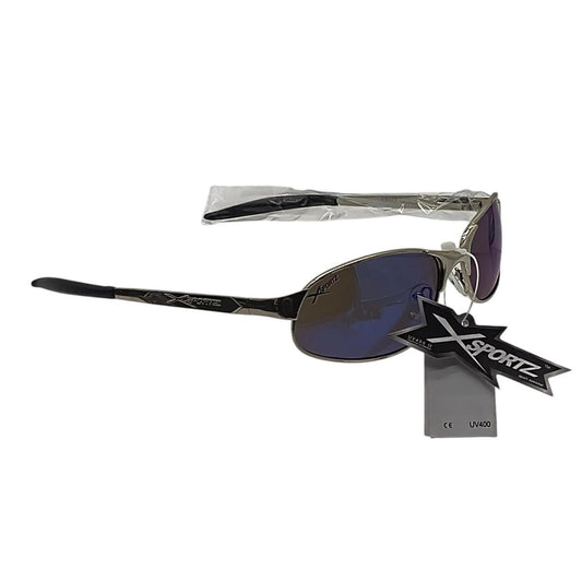 491 Sportz sunglasses with blue lenses and silver frames - Danisak