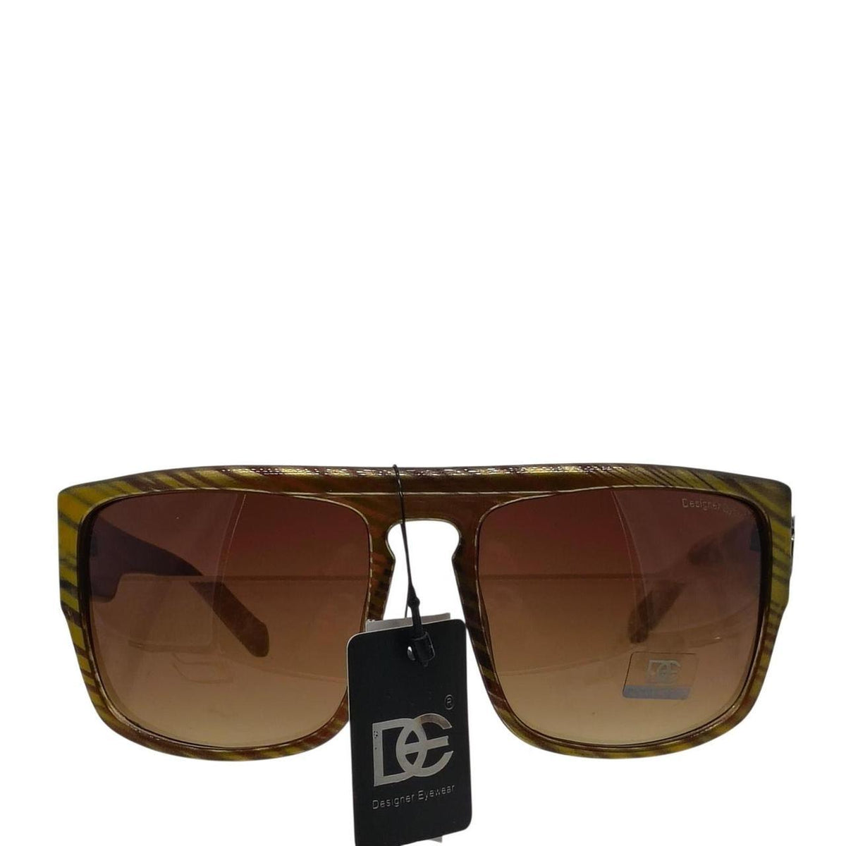 632 Designer Eyewear sunglasses with yellow and brown striped pattern - Danisak