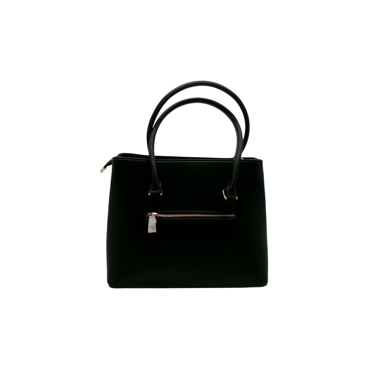 Rosani Black Vegan Leather Tote Handbag with Detachable Crossbody Strap