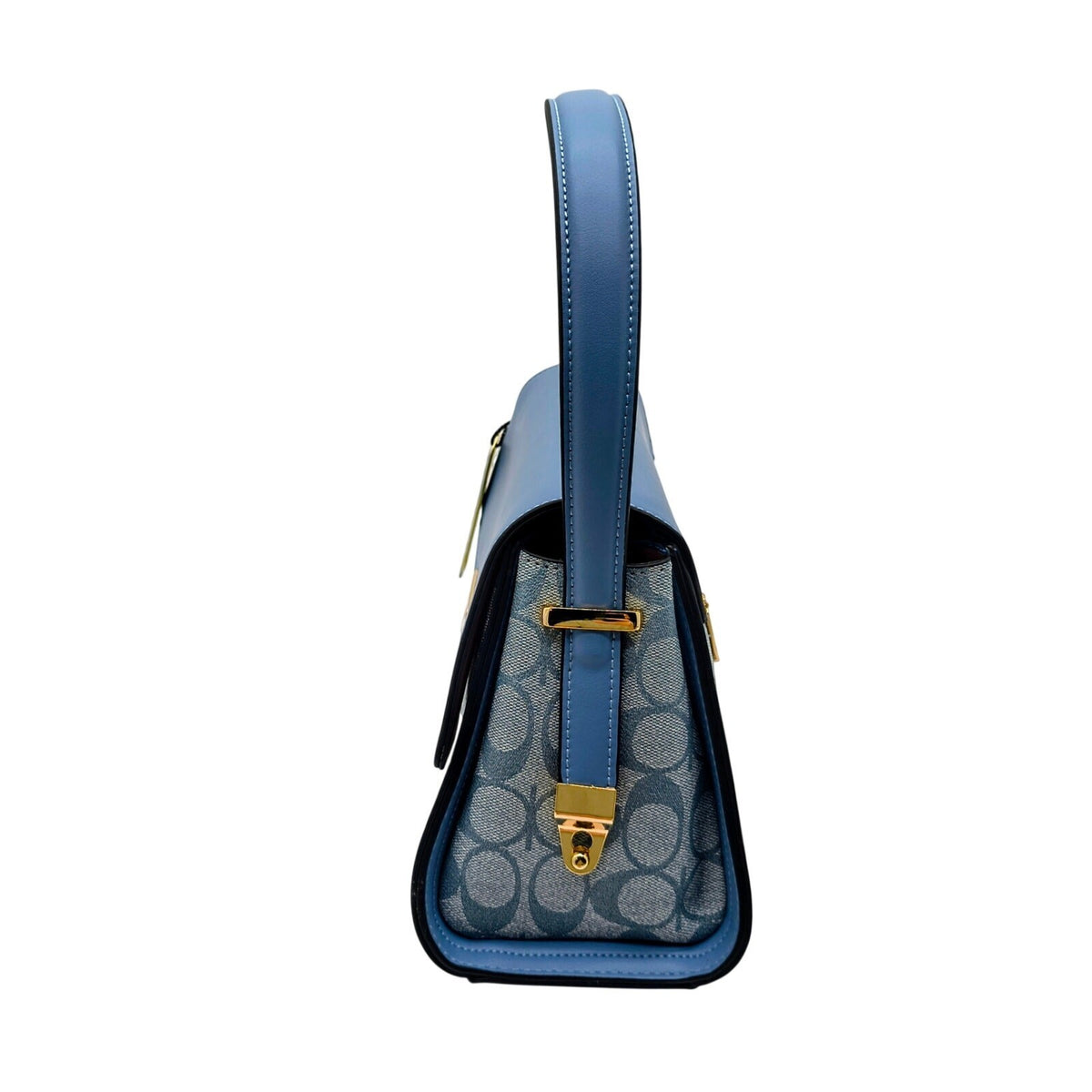Blue 2-in-1 Monogram Satchel and Matching Wallet Set