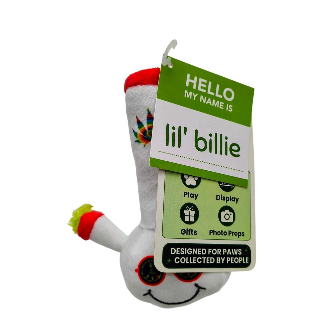 Lil' Billie 5-Inch Bong-Inspired Squeaky Plush Pet Toy - White, New With Tags - Danisak