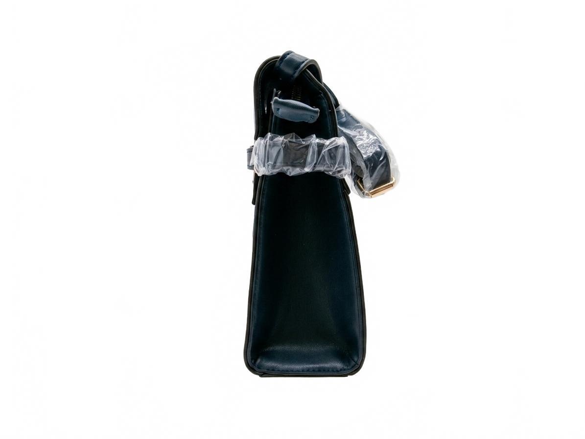 Isabelle Navy Structured Top Handle Shoulder Bag
