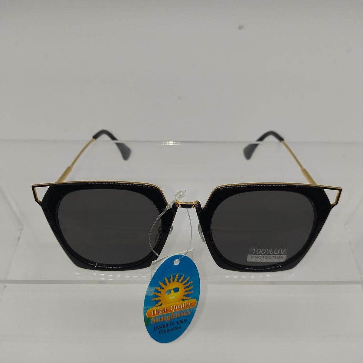 Black & gold sunglasses with gold accents - Danisak