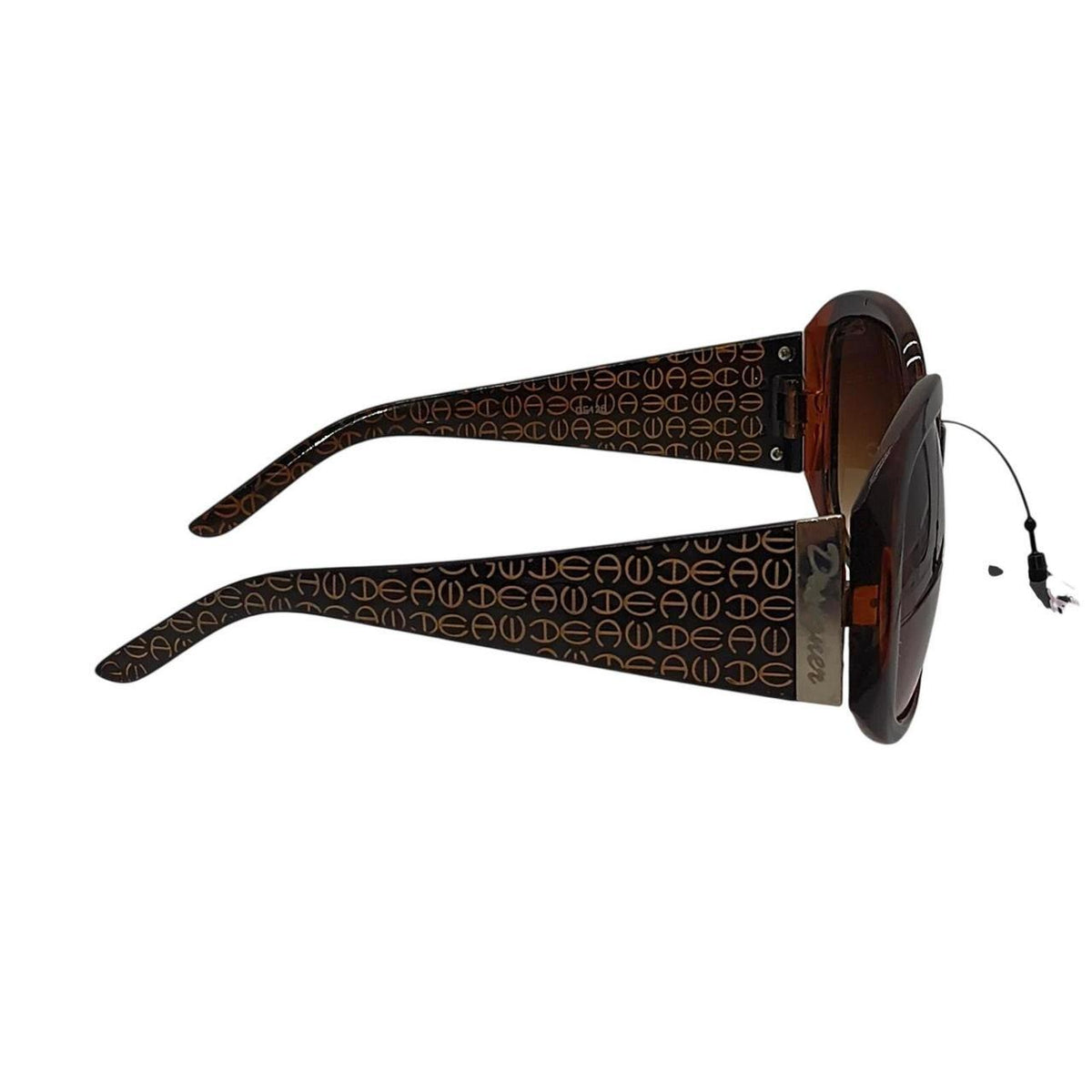 . Brown and black sunglasses with repeating 'DEAD' text pattern - Danisak