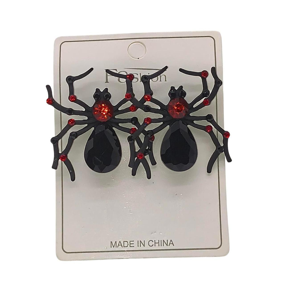 Unbranded Black and Red Spider Earrings Halloween Gothic Jewelry - Danisak