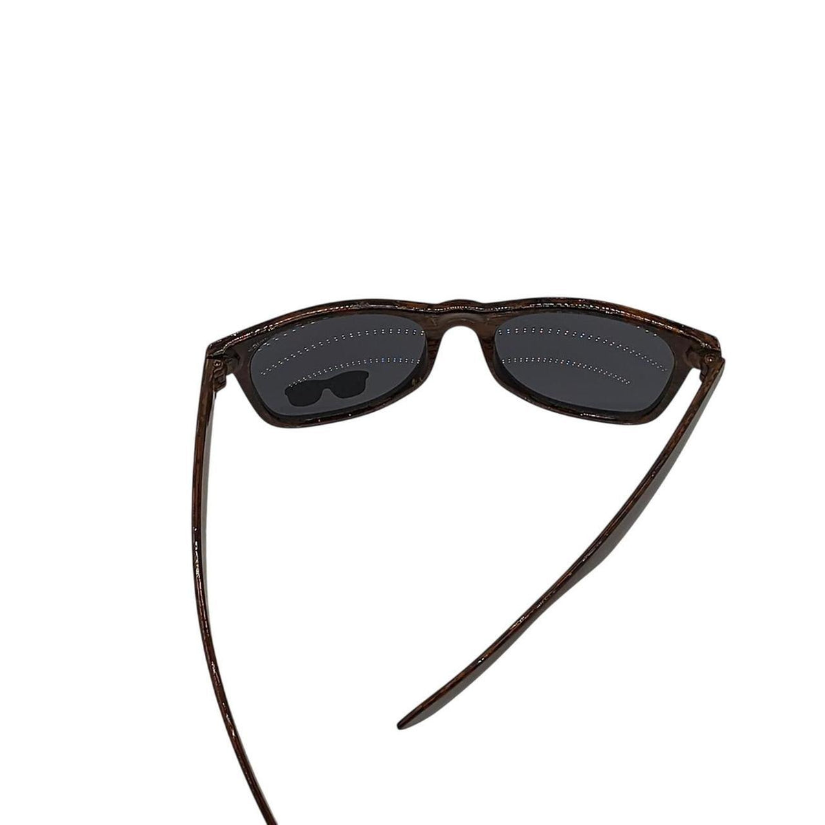 Brown wood grain sunglasses with dark gray lenses - Danisak