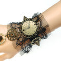 Free Shipping $8.99 "Gear Ring Stones Black Lace One Piece" Bracelet Goth Punk