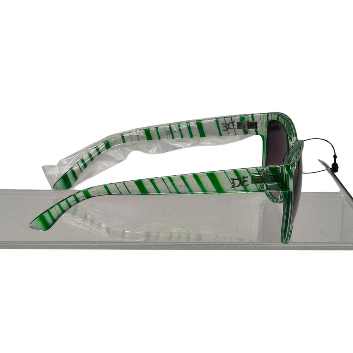 605 Green and white striped sunglasses with a retro vibe - Danisak