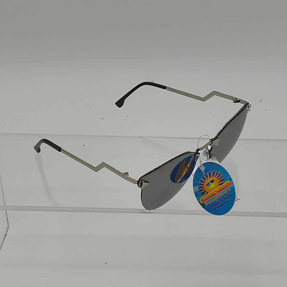 #153    Silver metal frame sunglasses with black accents #metal #sunglasses - Danisak