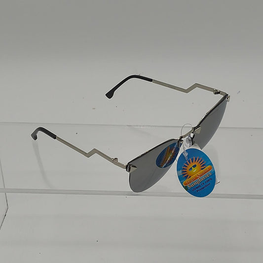 #153    Silver metal frame sunglasses with black accents #metal #sunglasses - Danisak