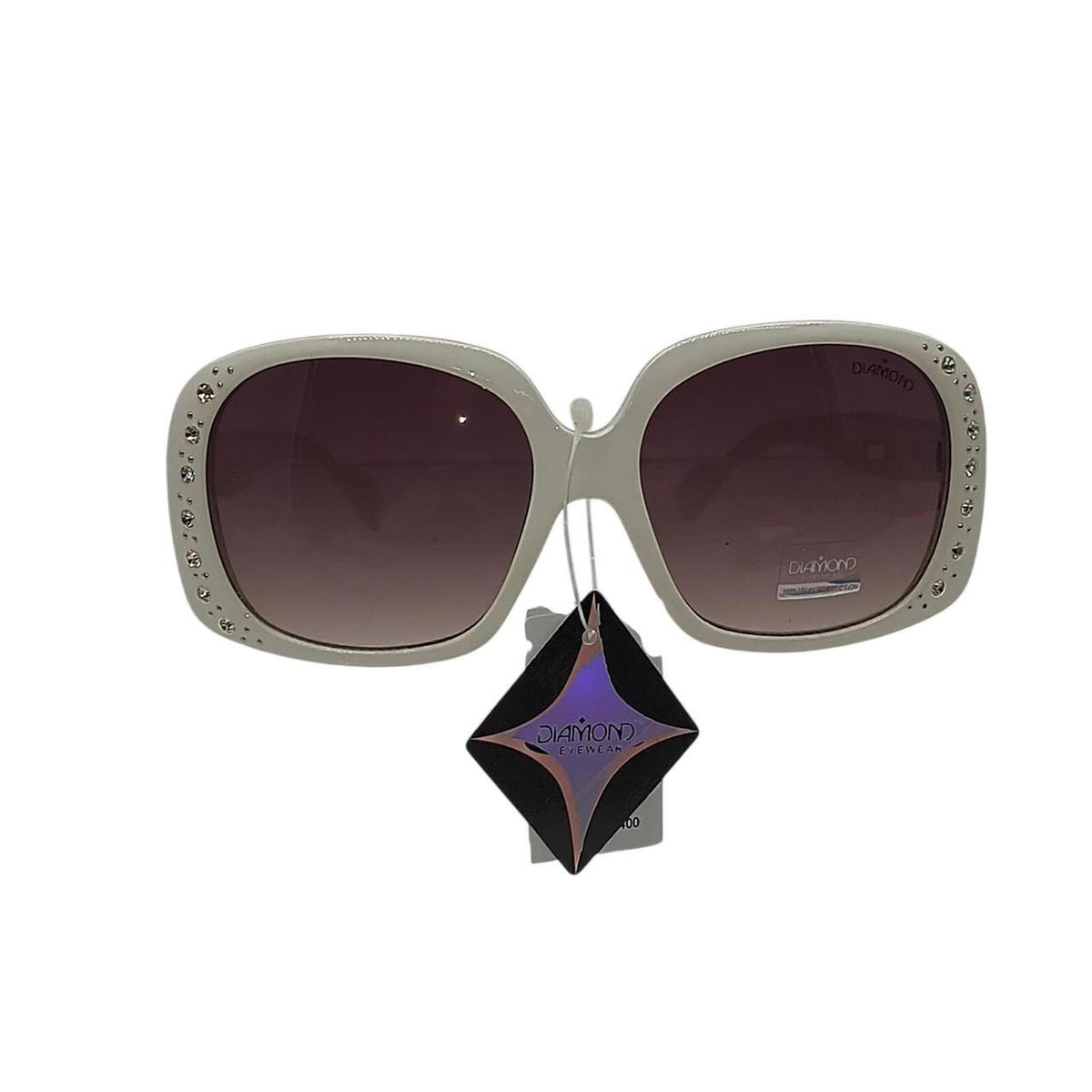 .  Diamond Eyewear white sunglasses with rhinestones - Danisak
