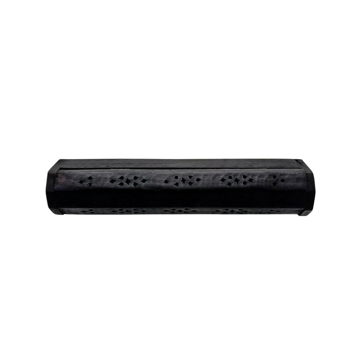 Hand-Carved Black Wood Incense Burner Box for 11-Inch Sticks and Cones - Danisak