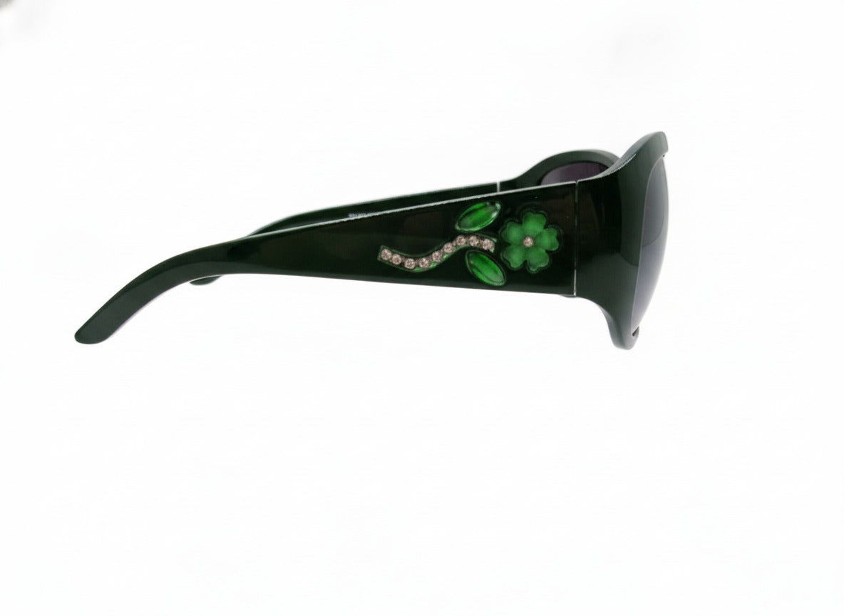 703 Diamond Eyewear Women's Green Floral Embellished Sunglasses - Danisak